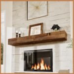 Fireplace wooden mantel