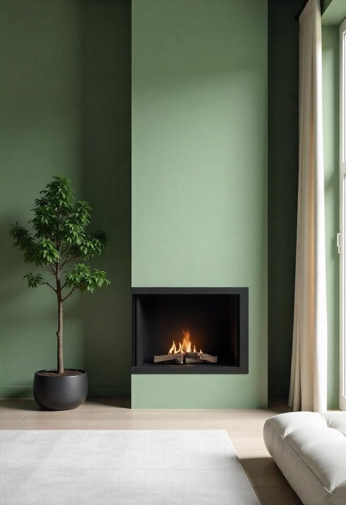 Minimalist corner fireplace decor ideas with a zen aesthetic.