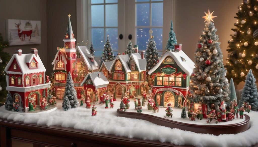 North Pole in a festive living room with a decorated Christmas tree.