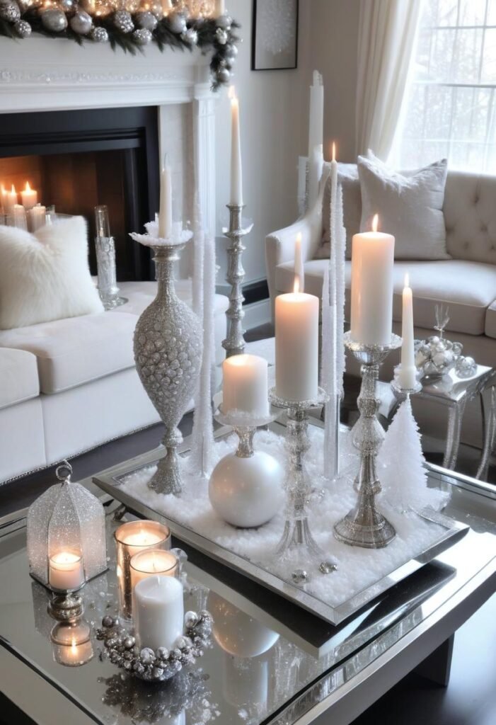 crystal decor and candles.