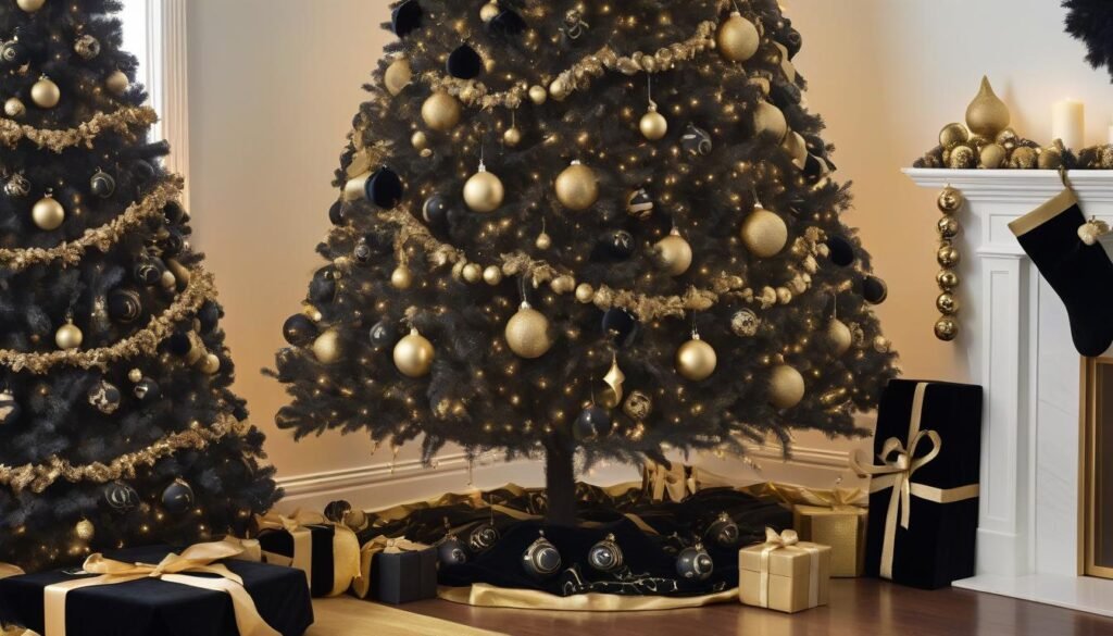 Christmas tree with velvet decor